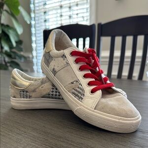 Stylish Sneakers with Red Laces